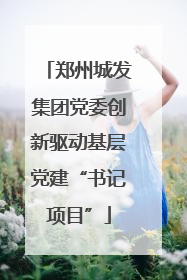 郑州城发集团党委创新驱动基层党建“书记项目”