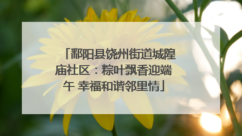 鄱阳县饶州街道城隍庙社区：粽叶飘香迎端午 幸福和谐邻里情