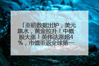 重磅数据出炉，美元跳水，黄金拉升！中概股大涨！英伟达涨超4%，市值重返全球第一！黄仁勋计划出售至多600万股股票
