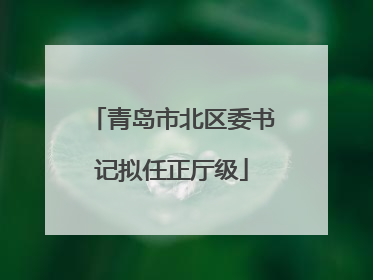 青岛市北区委书记拟任正厅级