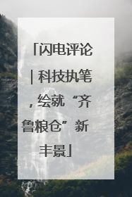 闪电评论｜科技执笔，绘就“齐鲁粮仓”新丰景
