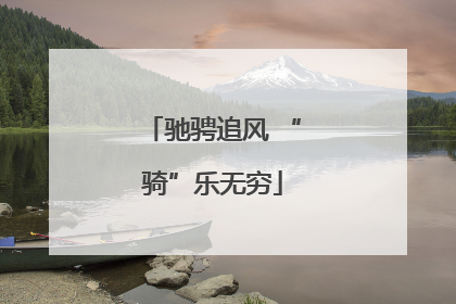 驰骋追风 “骑”乐无穷