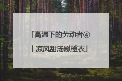高温下的劳动者④丨凉风甜汤慰橙衣