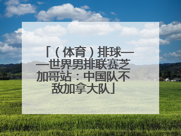 （体育）排球——世界男排联赛芝加哥站：中国队不敌加拿大队