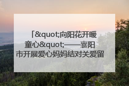"向阳花开暖童心"——襄阳市开展爱心妈妈结对关爱留守困境儿童庆"六一"活动
