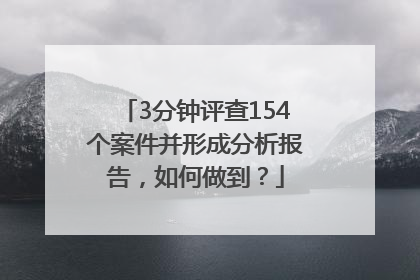 3分钟评查154个案件并形成分析报告，如何做到？