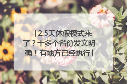 2.5天休假模式来了？十多个省份发文明确！有地方已经执行