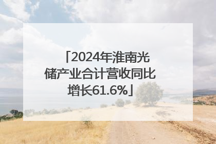 2024年淮南光储产业合计营收同比增长61.6%