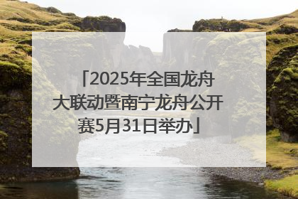 2025年全国龙舟大联动暨南宁龙舟公开赛5月31日举办