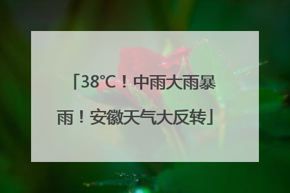 38℃！中雨大雨暴雨！安徽天气大反转
