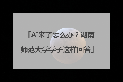 AI来了怎么办？湖南师范大学学子这样回答